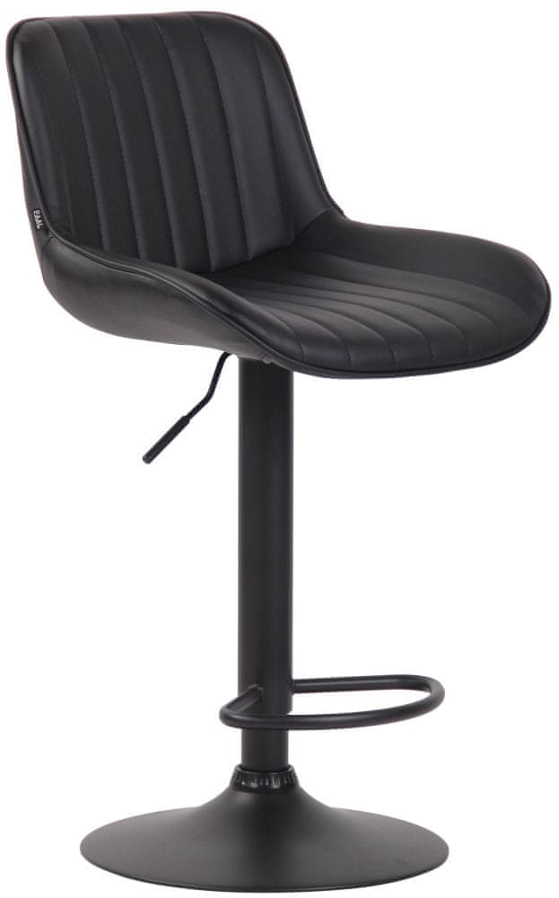 BHM Germany Barová stolička Lentini, syntetická koža, čierna / čierna